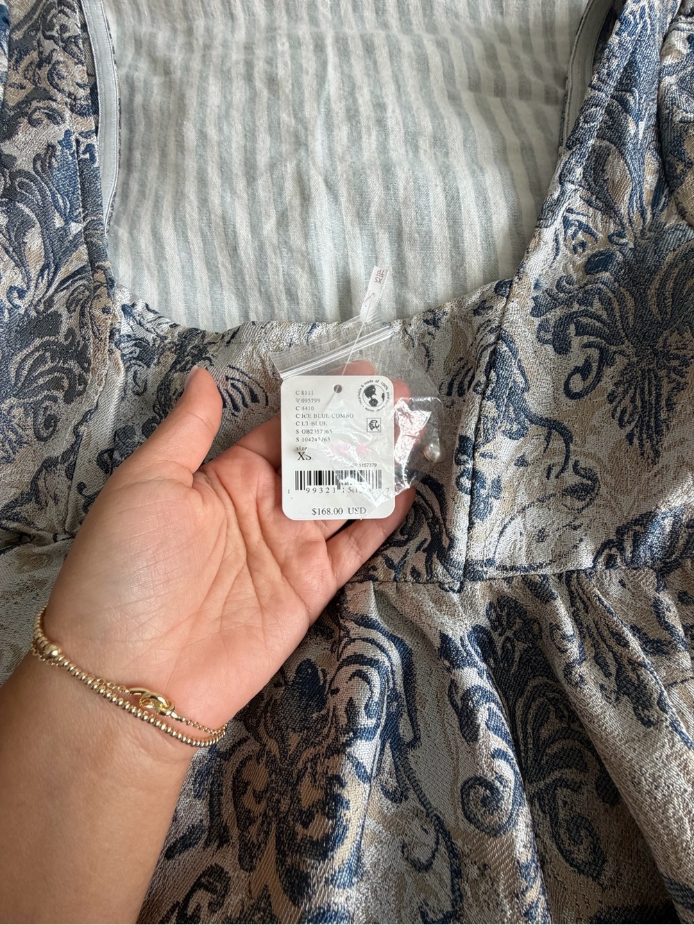 NWT Free People Blue Elegant Blouse - Picture 3 of 10